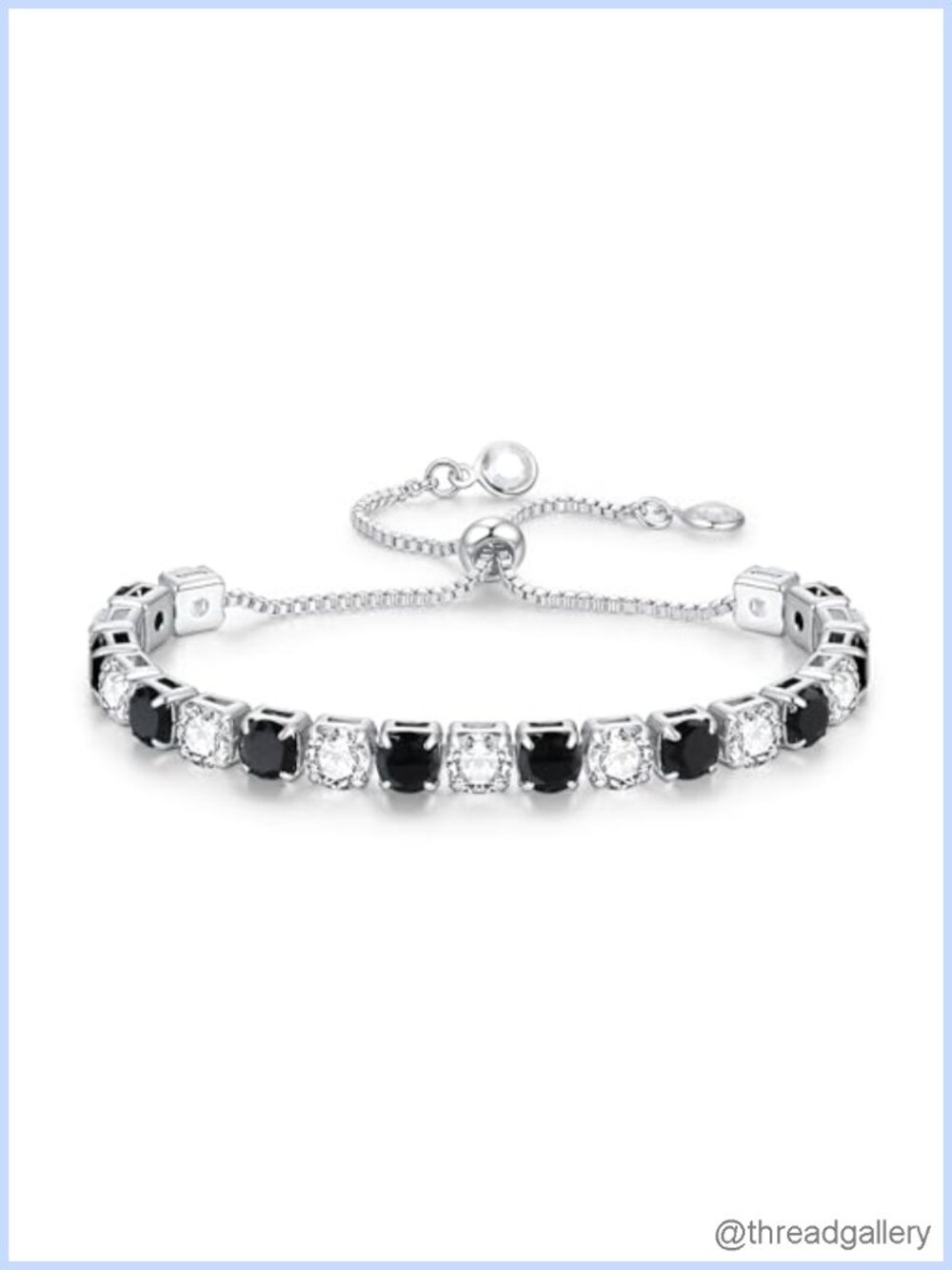 6mm Tennis Bracelet 14K White Gold Plated Cubic Zirconia Adjustable Slider